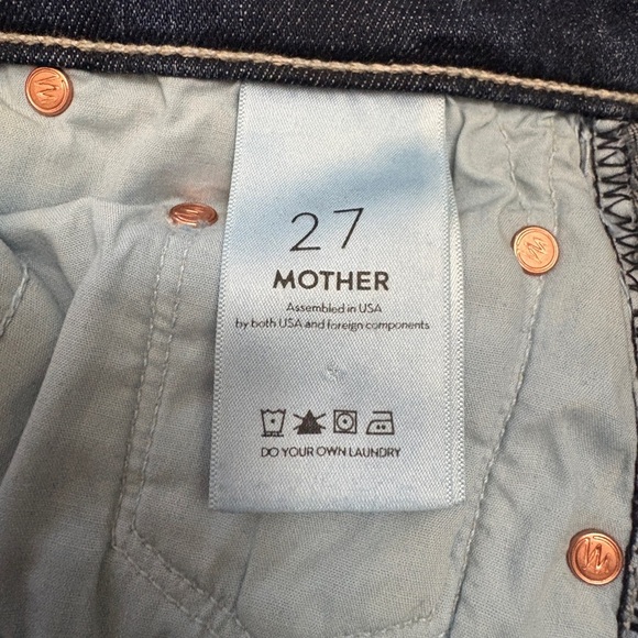 MOTHER Insider Crop Step Fray Blue Denim Jeans Love on the Edge Heart Size 27 - Picture 13 of 16